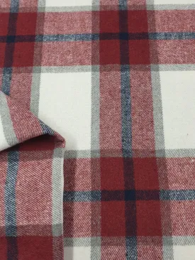 Premium Brushed Plaid - Maroon - 152cm