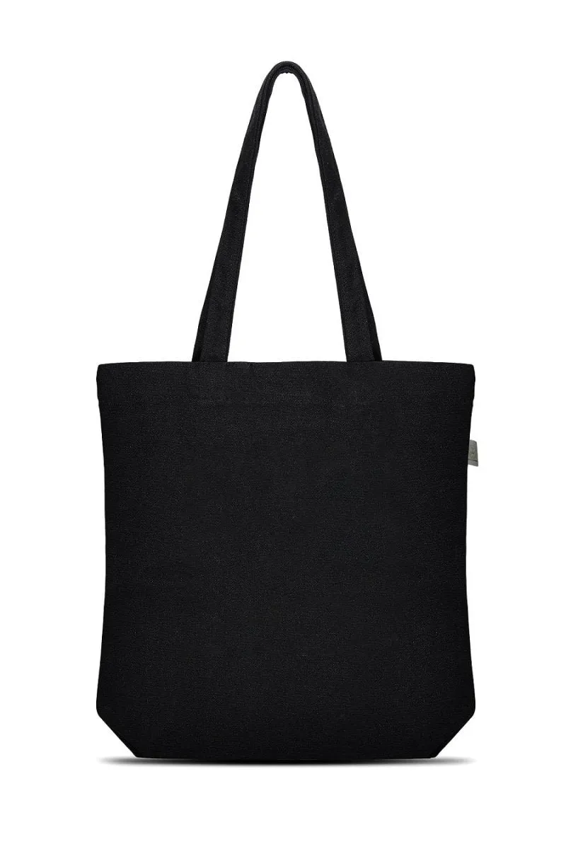 Premium Cotton Canvas Tote Bag- Mandala Black