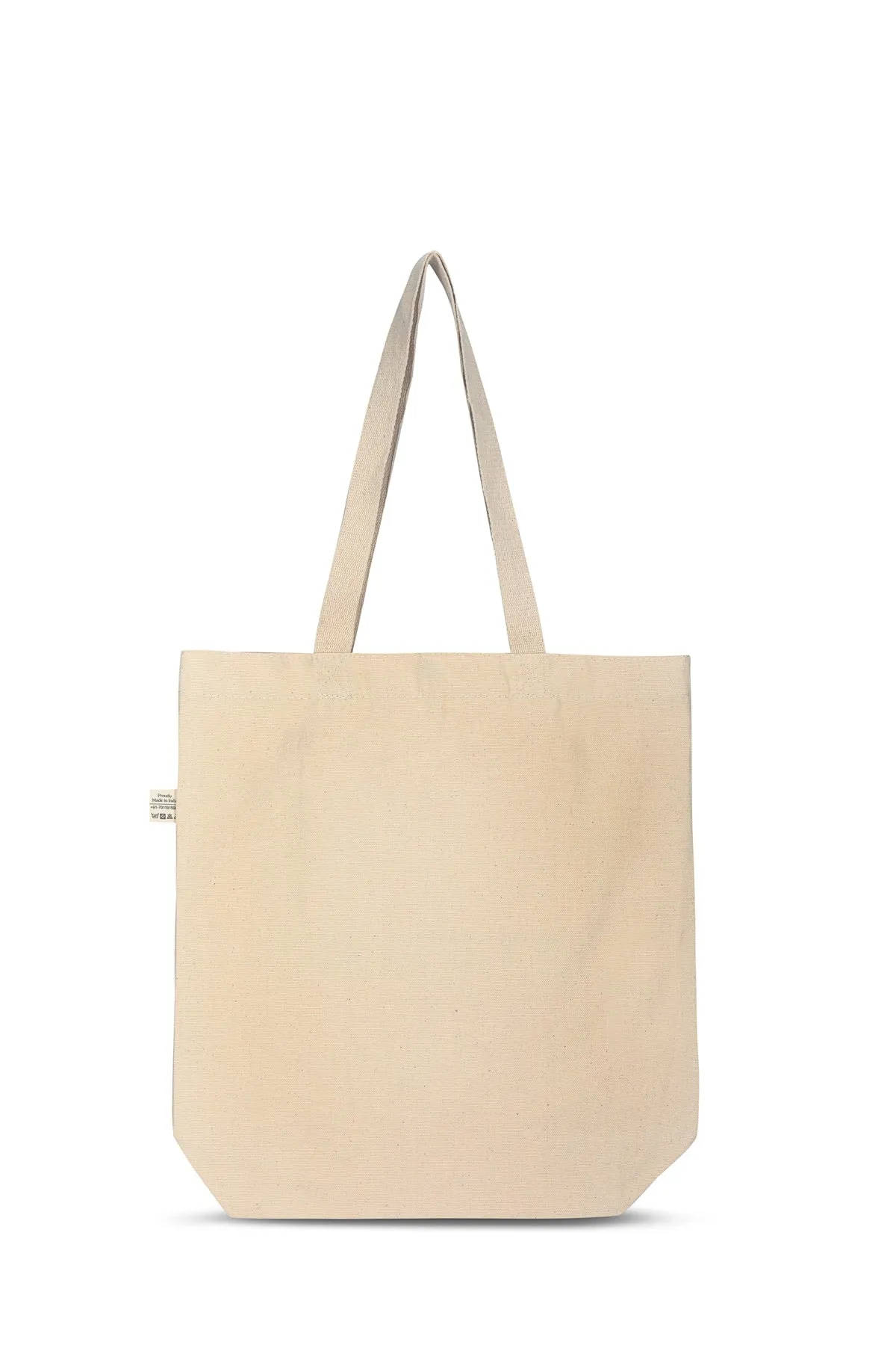 Premium Cotton Canvas Tote Bag- Positive Vibes White