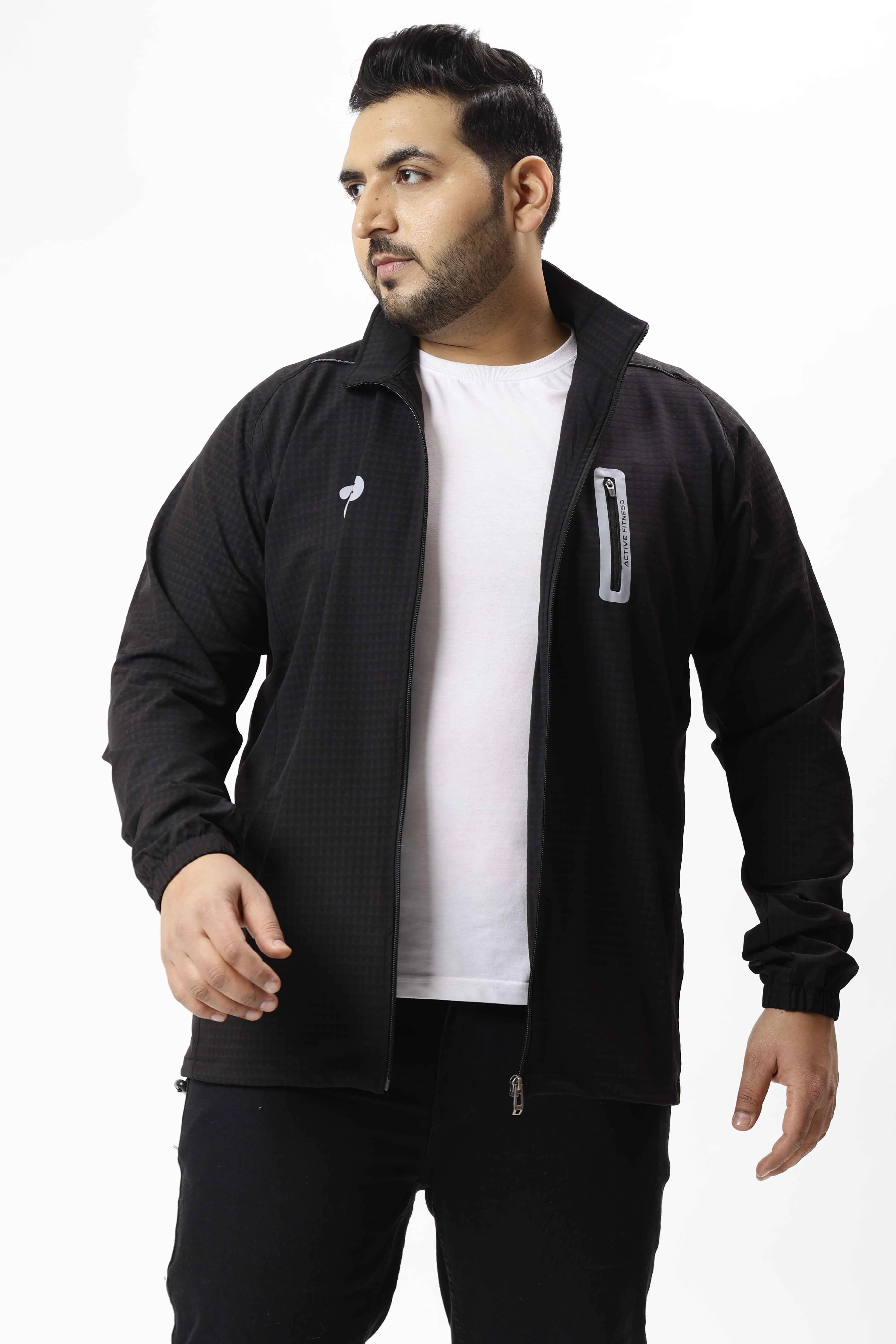 Premium Textured Plus Size Sports Jacket