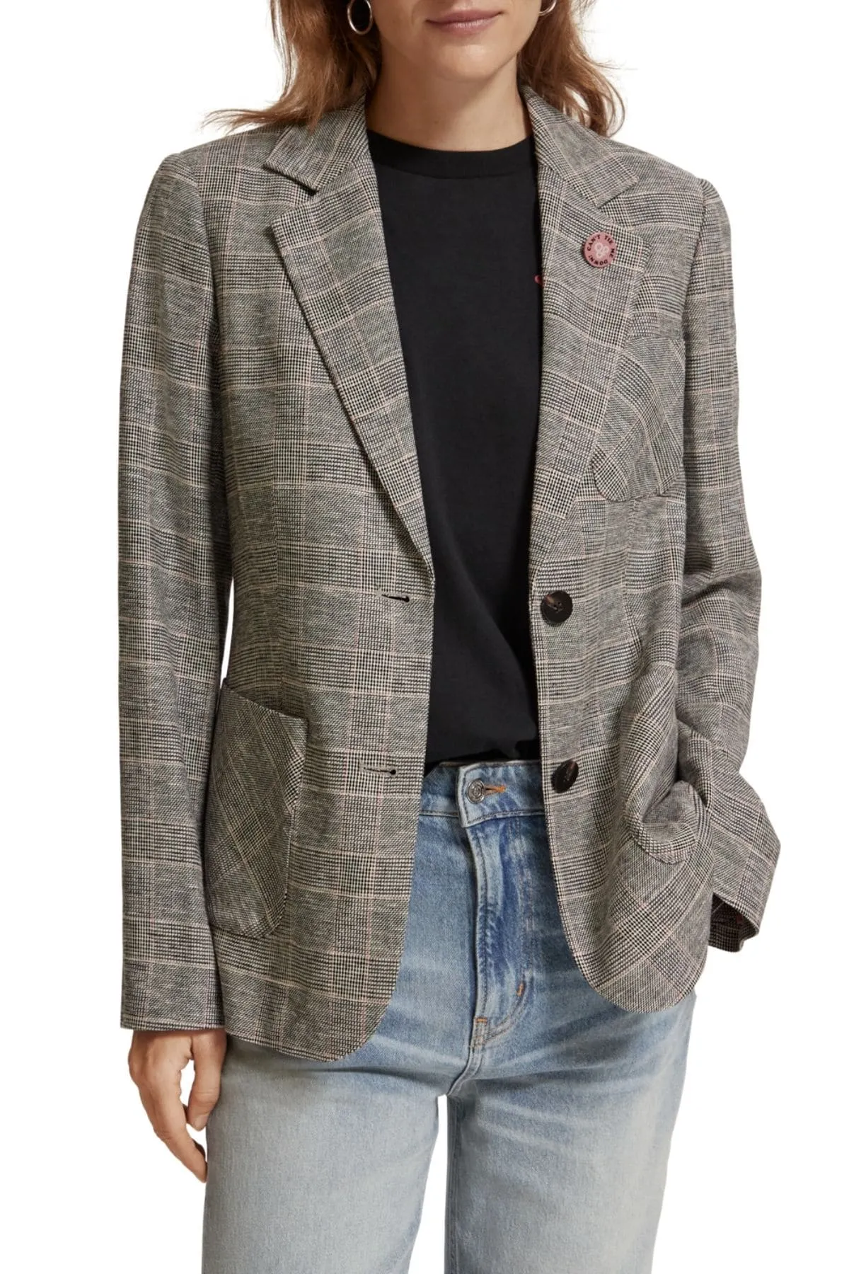 PRINCE OF WALES CHECK SINGLE BLAZER