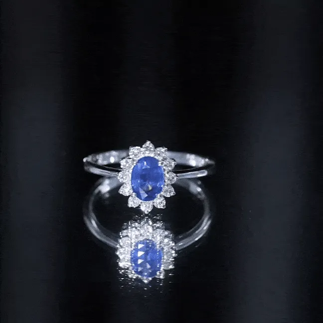 Princess Diana Inspired Blue Sapphire and Diamond Engagement Ring