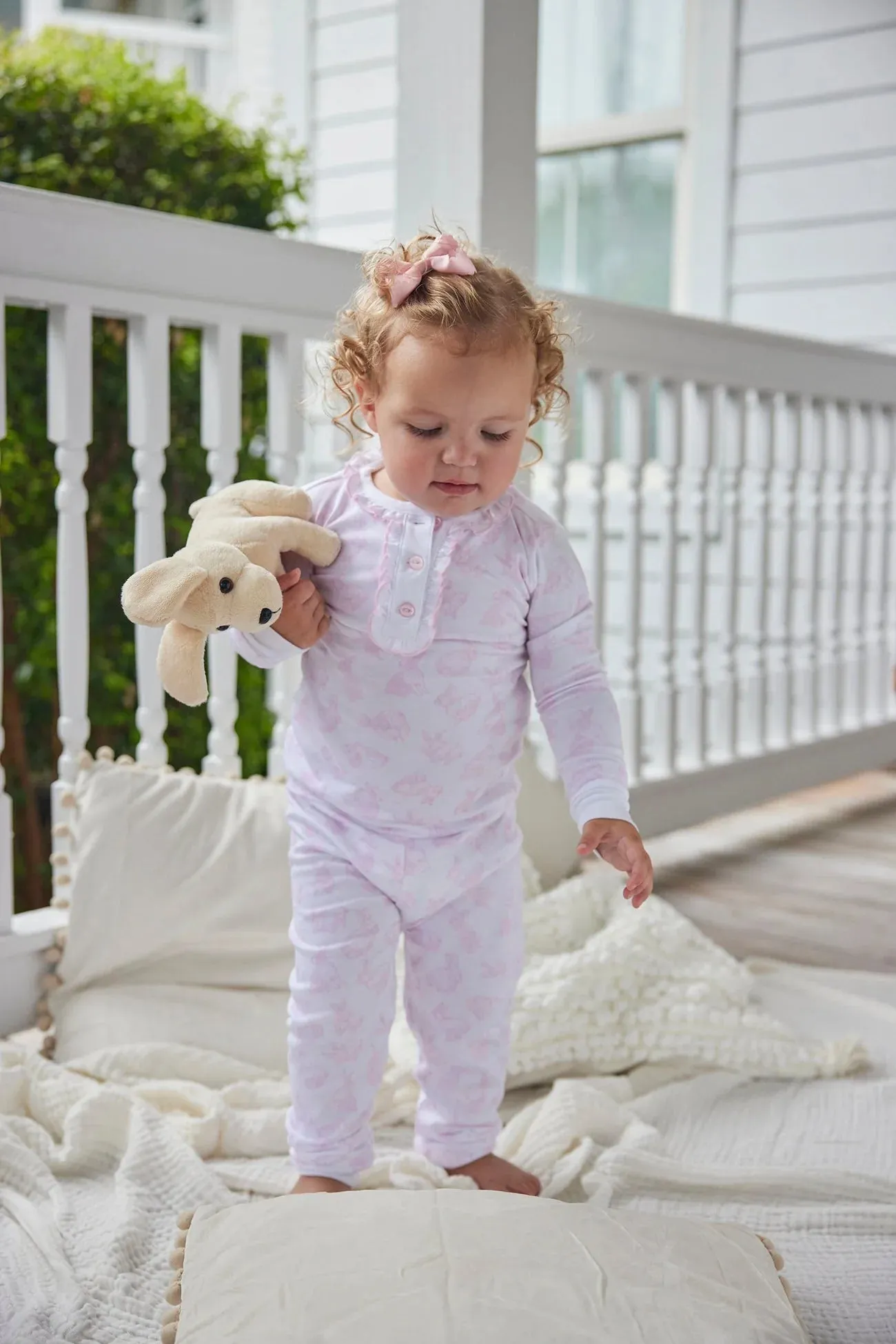 Printed Bunny Pajamas Pant Set - Pink