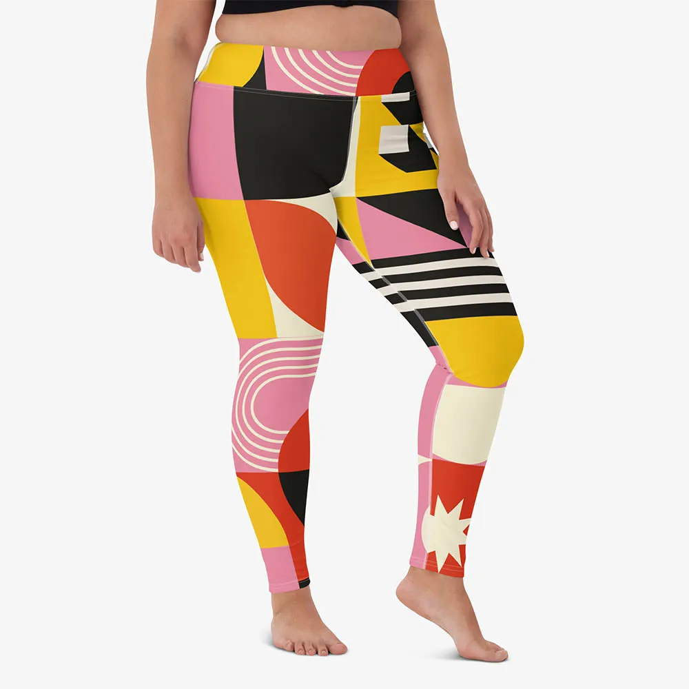 Printed Leggings "Design Delight" Orange/Yellow/Pink