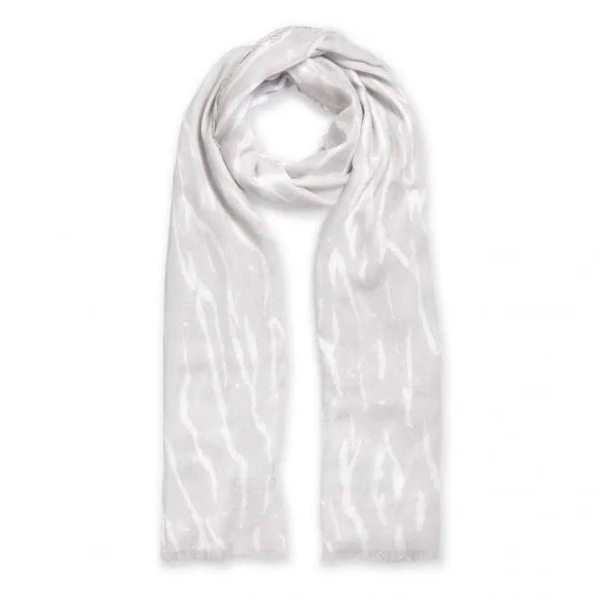 Printed Zebra Print Pale Grey Scarf KLS310