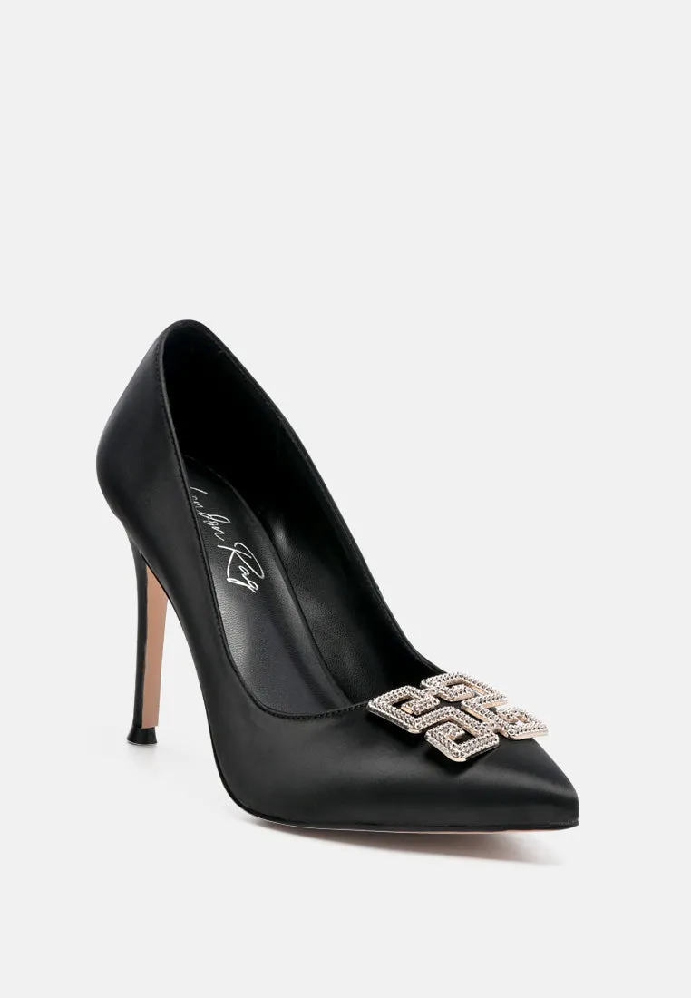 Prisca High Heel Brooch Detail Pumps