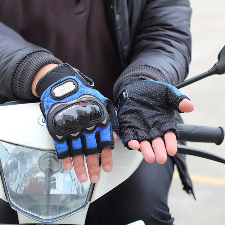 PRO-BIKER PRO01C Outdoor Cycling Glove Motorcycle Anti-Drop Safety Protection Half-Finger Glove, Specification: XL(Blue)