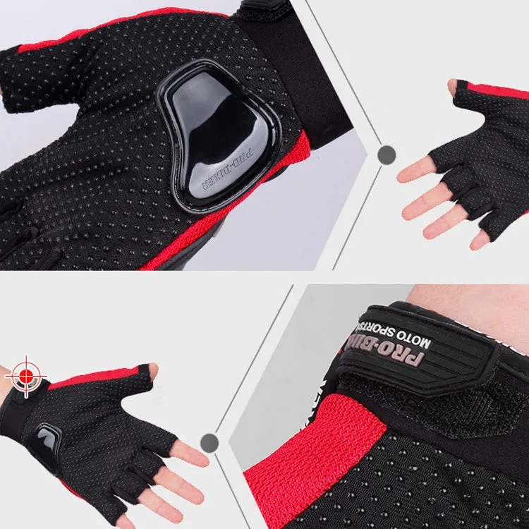 PRO-BIKER PRO01C Outdoor Cycling Glove Motorcycle Anti-Drop Safety Protection Half-Finger Glove, Specification: XXL(Red)