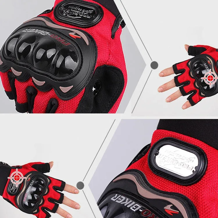 PRO-BIKER PRO01C Outdoor Cycling Glove Motorcycle Anti-Drop Safety Protection Half-Finger Glove, Specification: XXL(Red)