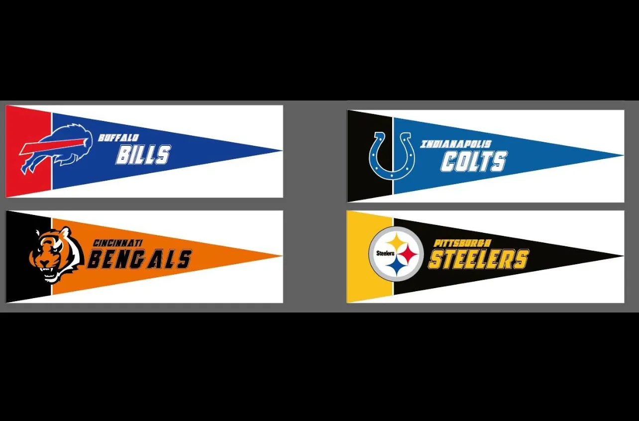 Pro Football Pennant Triangle Sports Team Banner Felt Flag