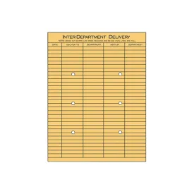 Professional Grade String & Button Interoffice Envelope - 10" x 13" Size, 2 Sided with 5 Column Format - Heavy-Duty Mail Envelopes for Secure Document Transfer