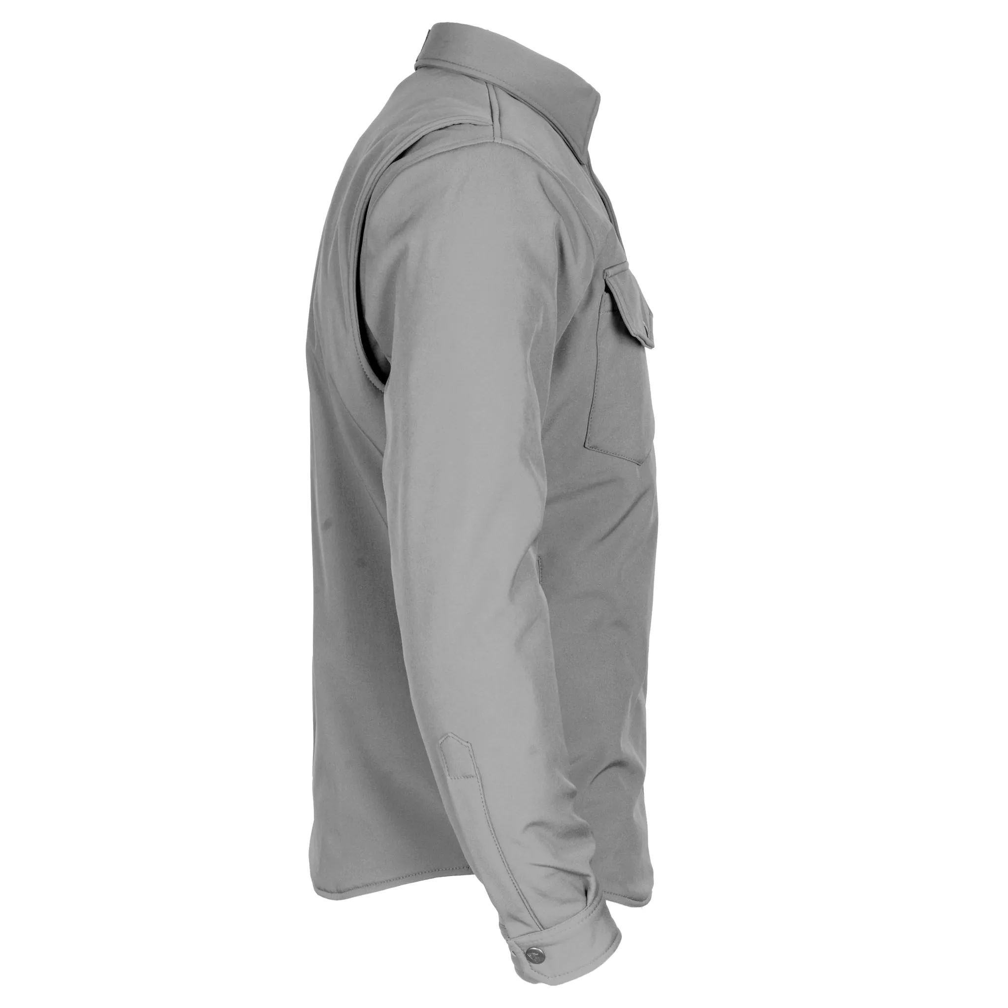 Protective SoftShell Winter Jacket for Men - Gray Matte with Pads