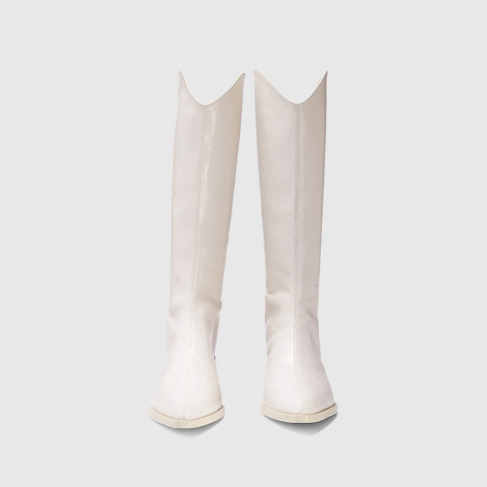 Pull On Cutout Chunky Heel Knee High Boots