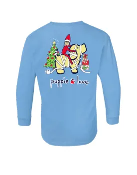 Puppie Love Elf Pup Youth Long Sleeve Tee