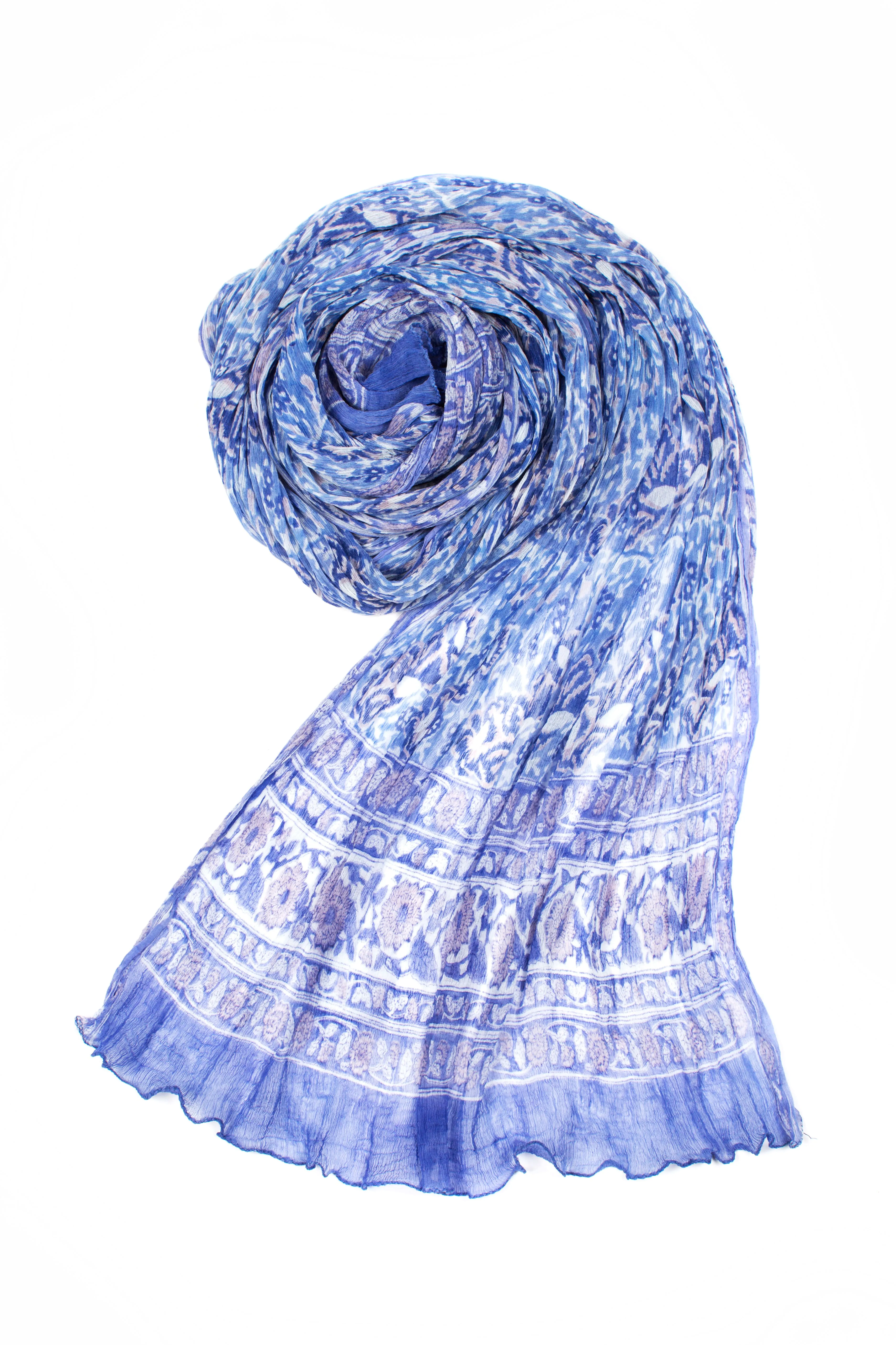 Pure Chiffon Scarf Hand Block Printed