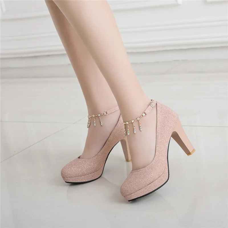 Purpdrank - Fashion Female High Heels Sexy Shoes Luxury Gold Silver Pink Women's Heels Pumps Elegant Party Office Wedding Shoe Large Size 45