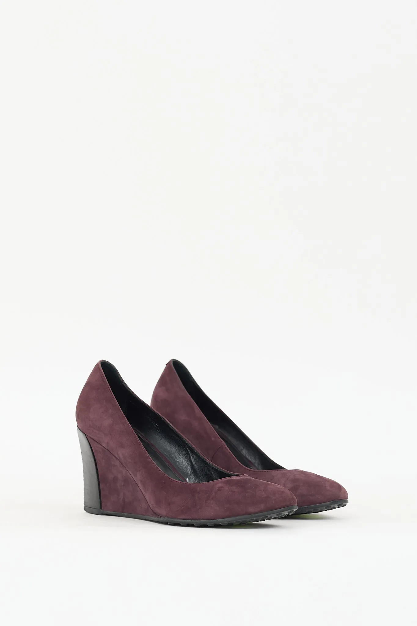 Purple & Black Suede Wedge Pump