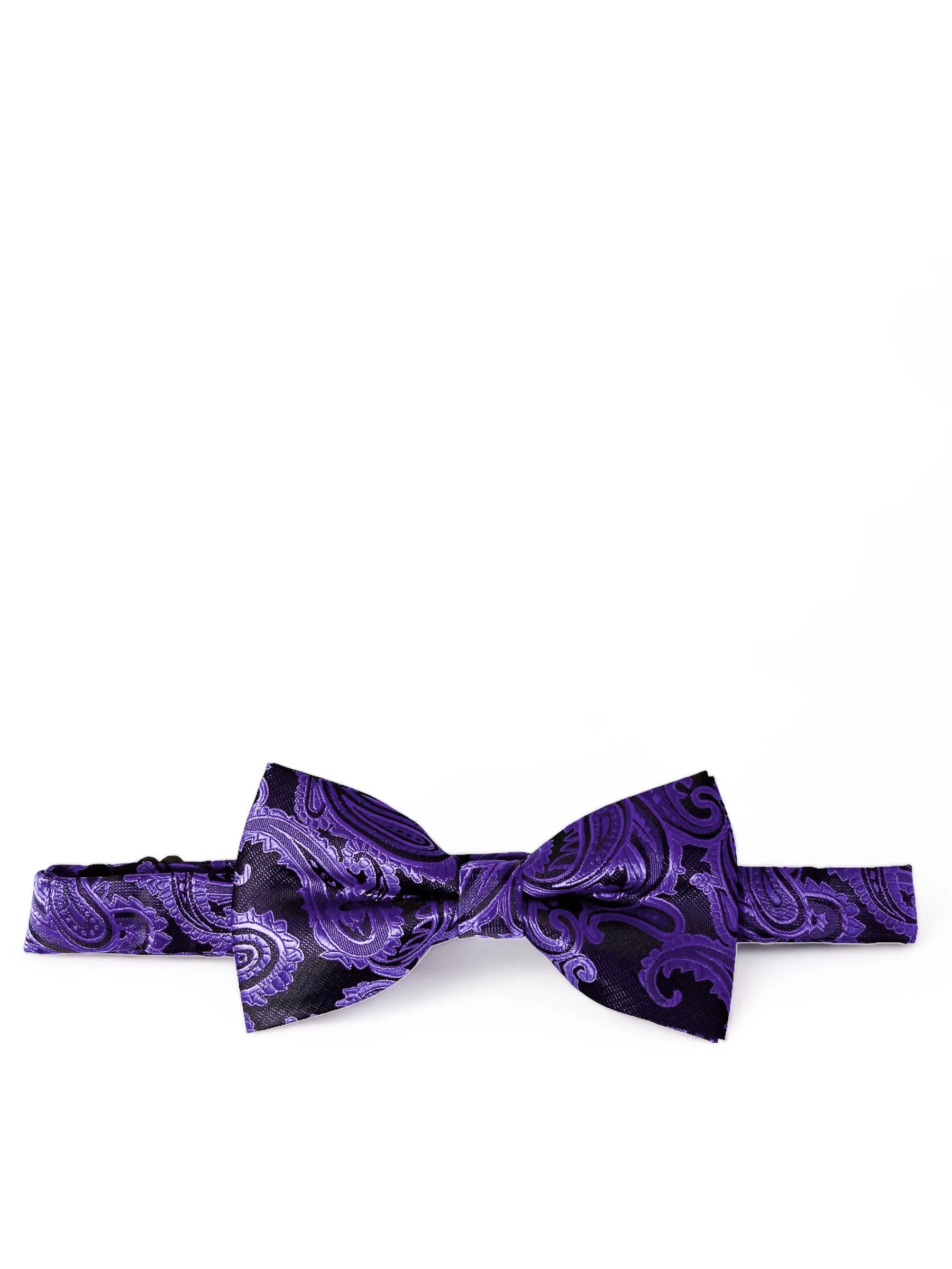 Purple and Black Paisley Bow Tie