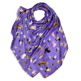 Purple Dog Print Scarf