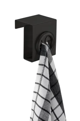 Push In Over Door Tea Towel Holder Matte Black