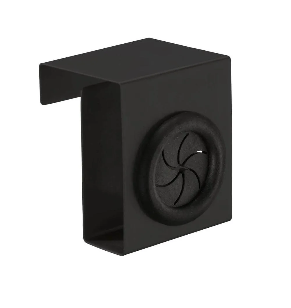 Push In Over Door Tea Towel Holder Matte Black