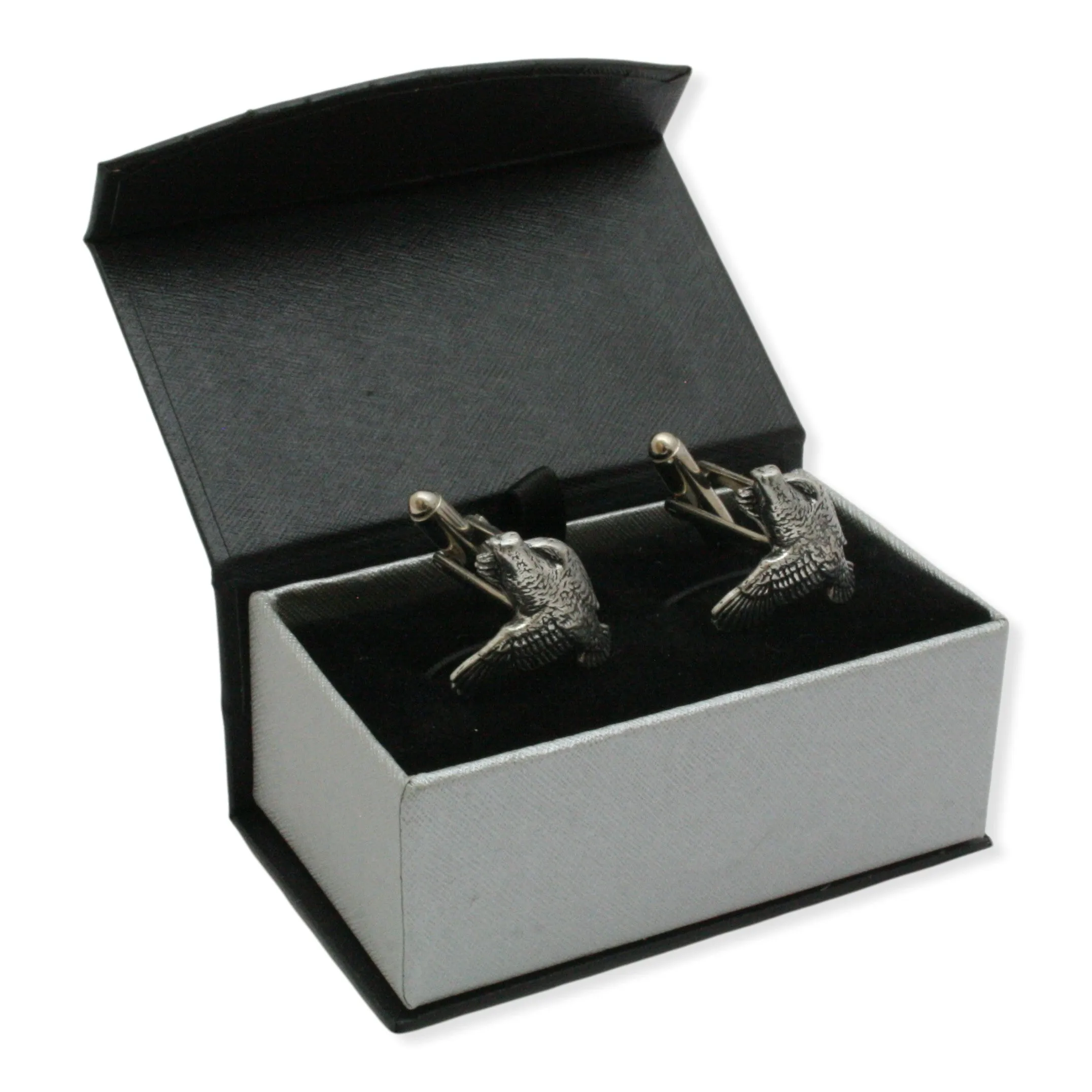 Quail Bird Pewter Cufflinks