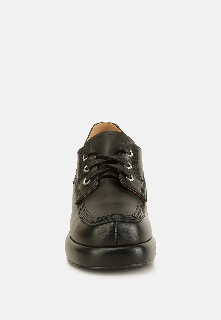 Quecha Leather Block Heel Oxfords