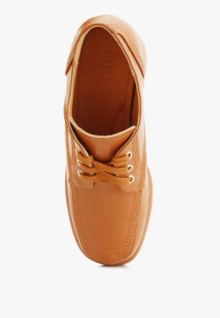 Quecha Leather Block Heel Oxfords