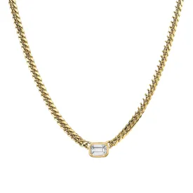 Queen Emerald Cut Diamond Cuban Choker