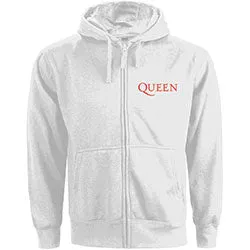 Queen Ladies Zipped Hoodie: Classic Crest (Back Print)