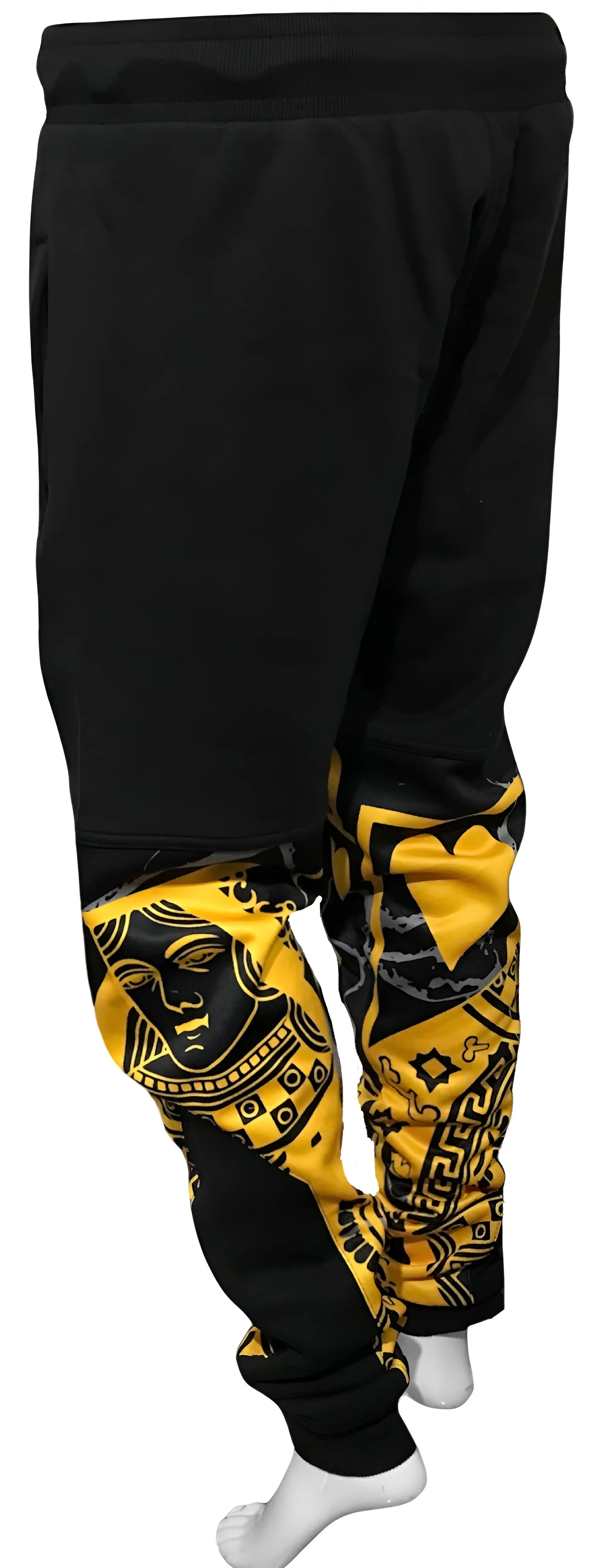 ^QUEEN OF HEARTS^ LUXURY *GOLD* JOGGER SWEATPANTS (CUT & SEW) (EMBROIDERED LOGO)