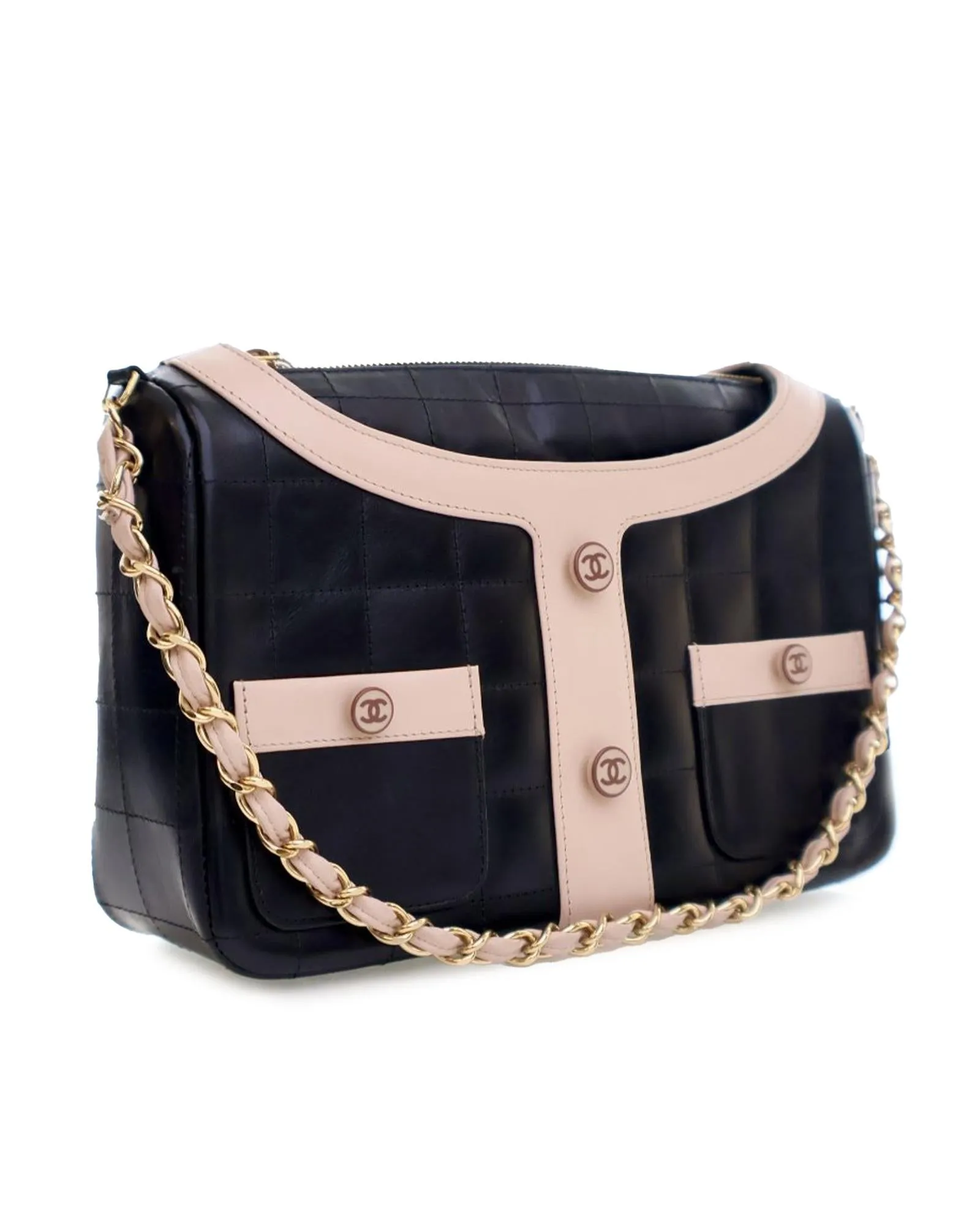 Quilted Calfskin Mademoiselle Jacket Shoulder Bag with Chain Strap