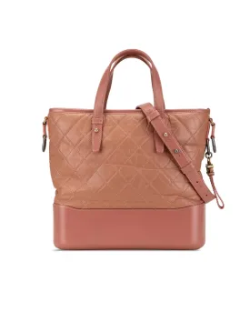 Quilted Calfskin Shopping Satchel with Chain Strap