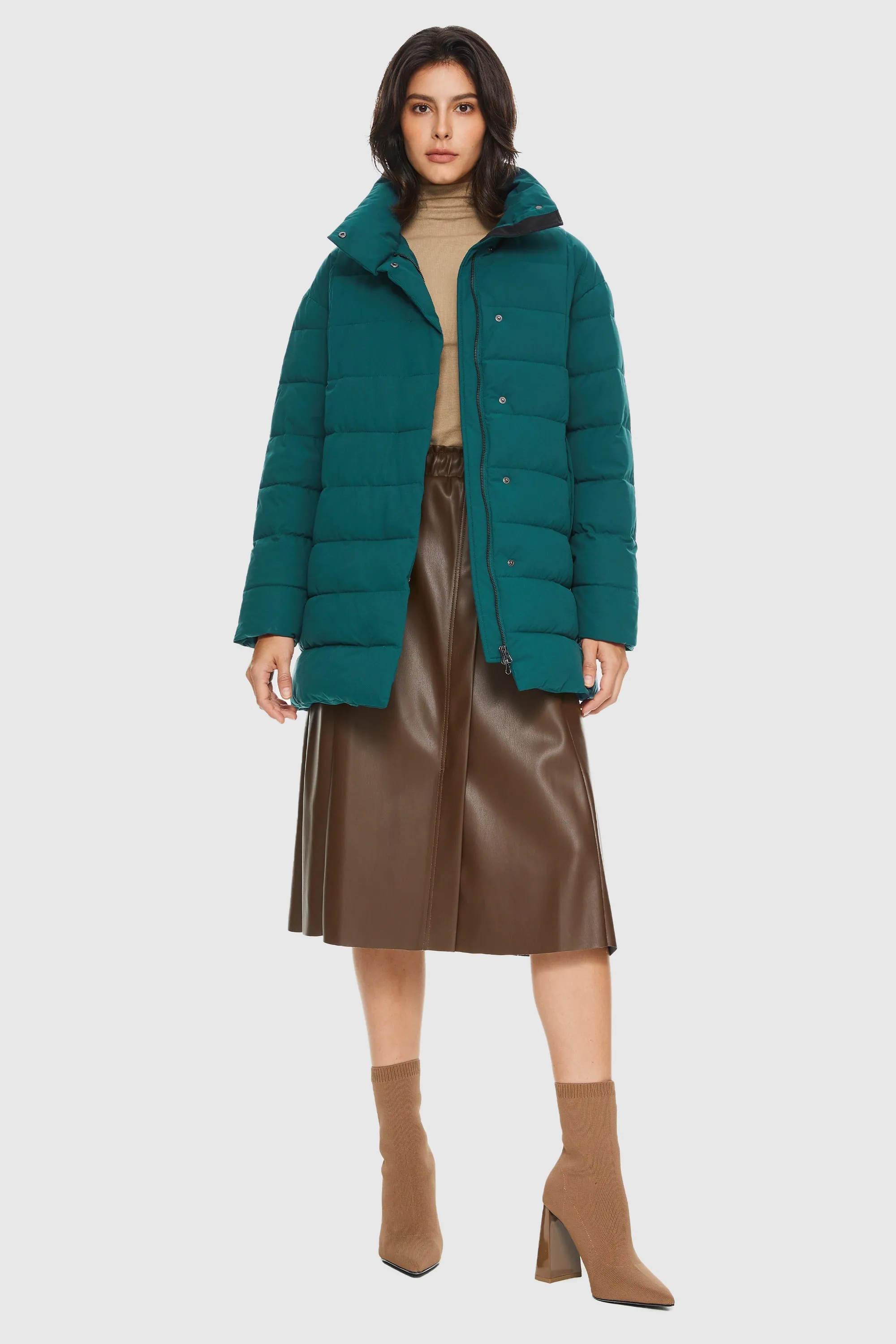 Quilted Mid-Length Coat