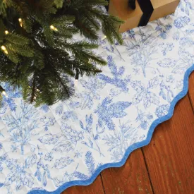 Quilted Tree Skirt - Blue Foliage