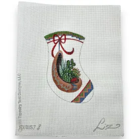 "Cactus Stocking" Hand Painted Needle Point Canvas