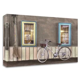 "Cafe Bike Ride" by Alan Blaustein, Print on Canvas, Ready to Hang