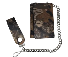 "CAMO" Tri-Fold Chain Wallet