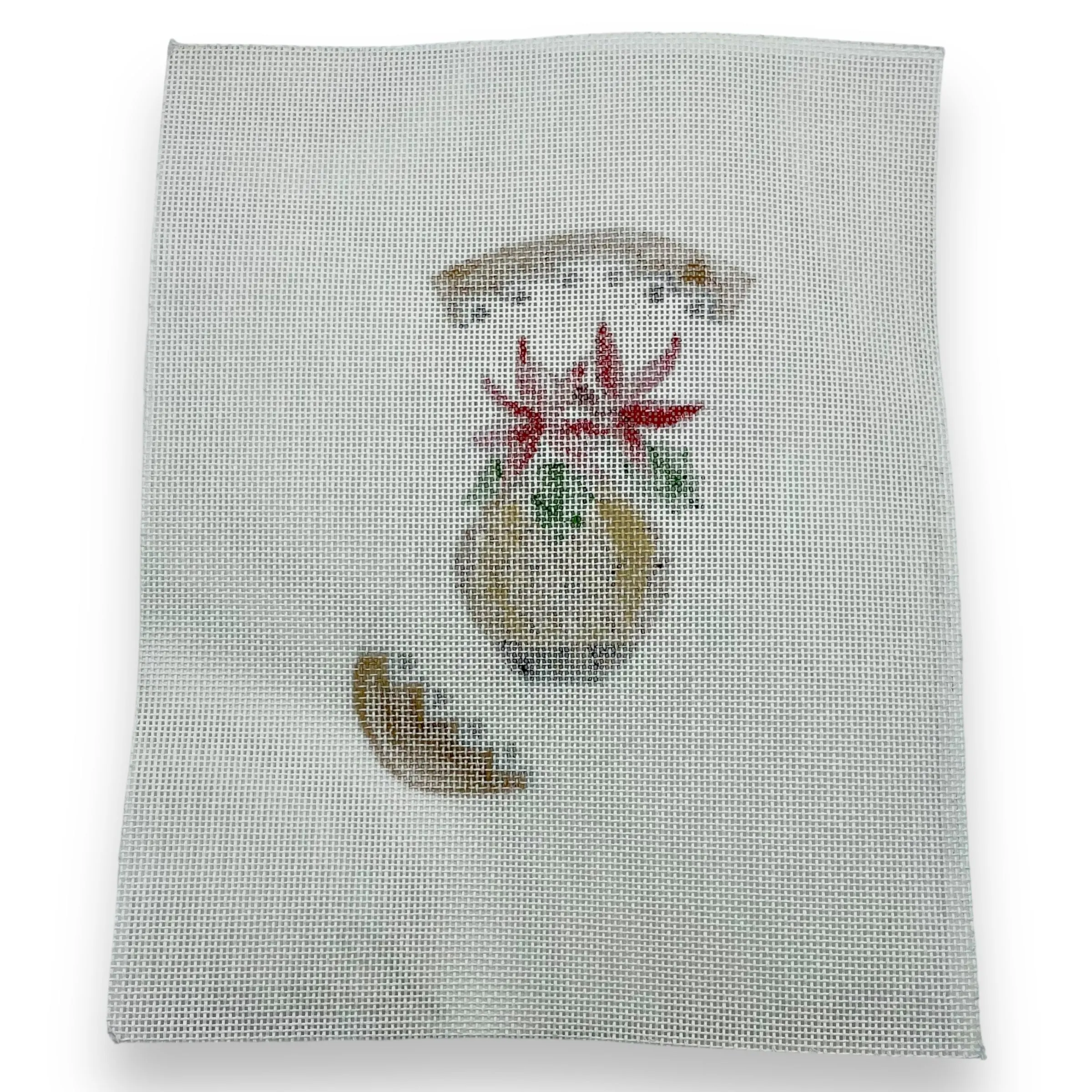 "Poinsettia Vase Stocking" Hand Painted Needlepoint Canvas