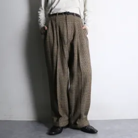 "Polo by RL" glen check wool wide slacks