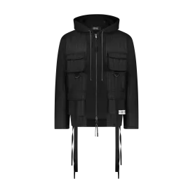 "QUILTED M65 ZIP UP HOODIE"