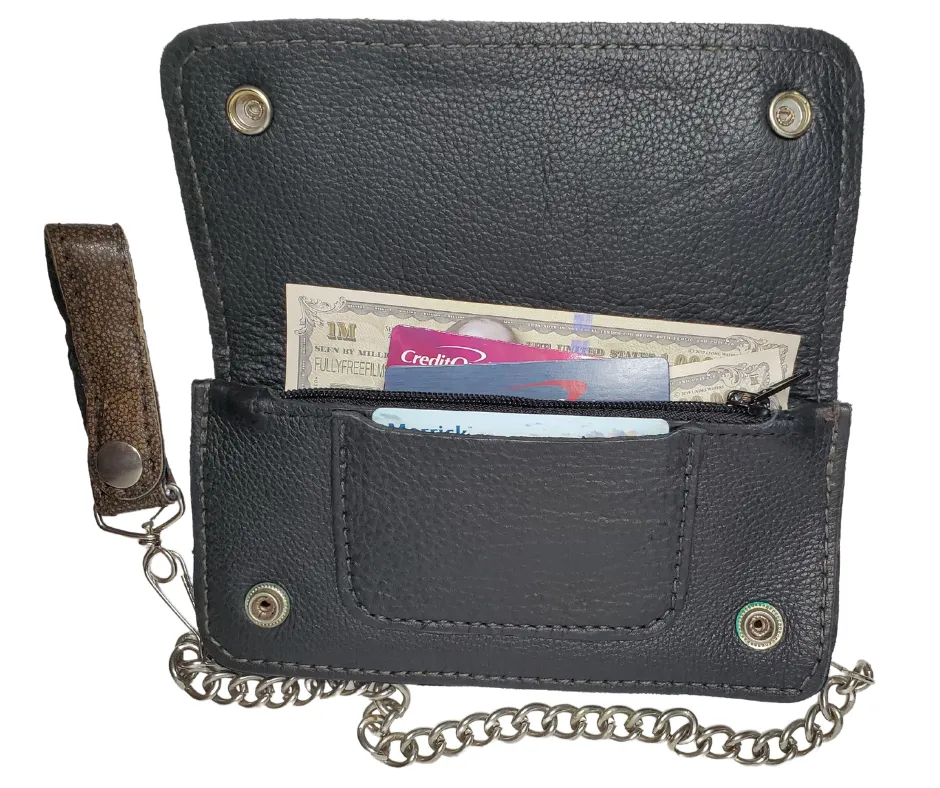 "The Lone Wolf" Brown Chain Wallet