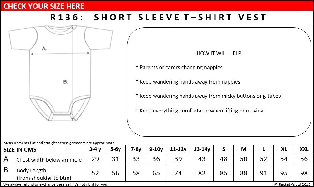 R136 T-shirt Popper Vests (Adults)