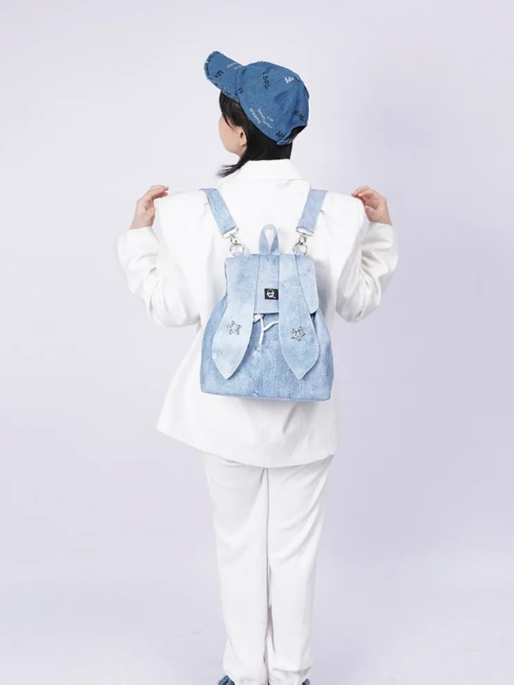 Rabbit design denim backpack【s0000001035】