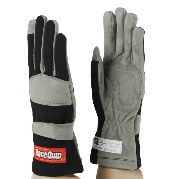 RaceQuip 351 Series 1 Layer Nomex Race Gloves - Black - Small - 351002