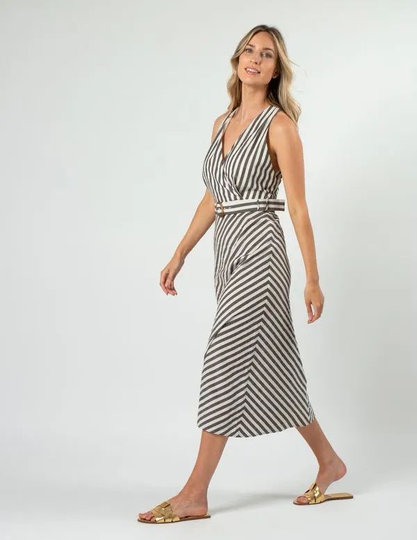 Rael Dress - Licorice Stripe Stripe