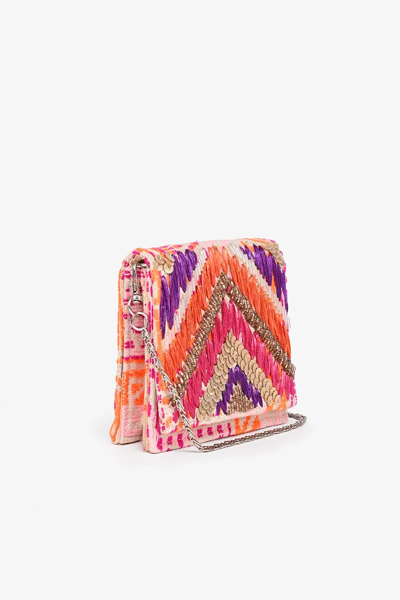 Raffia Embellished Gloria Clutch