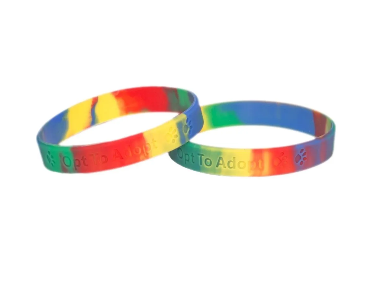 Rainbow Opt To Adopt Silicone Bracelets