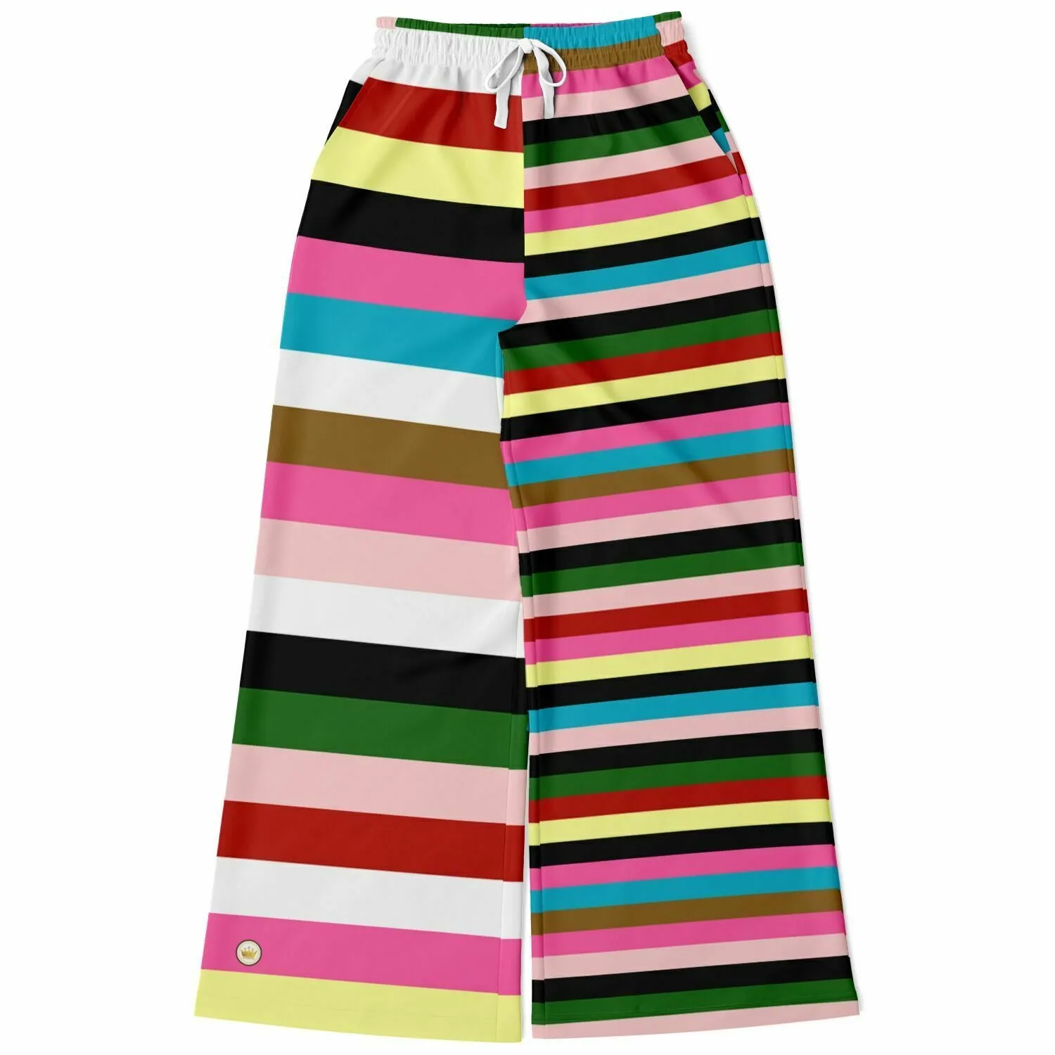 Rainbow Rugby Stripe Eco-Poly Wide Leg Pants