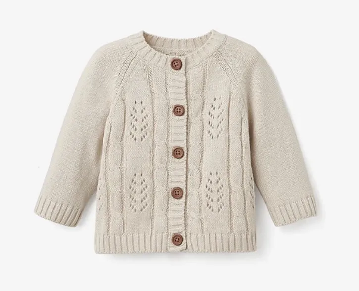 Rainy Day Horseshoe Cable knit baby cardigan  * monogramming available